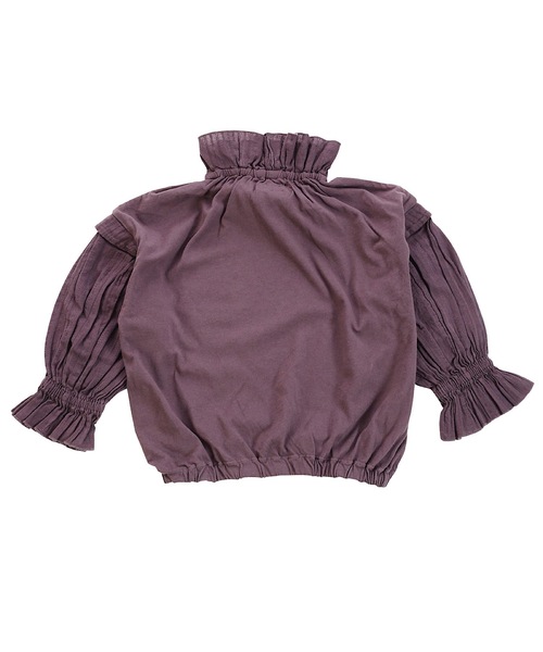 Ocean&Ground（オーシャン&グラウンド）の「フリルカラーバルーンTシャツ（80～140cm）（Tシャツ/カットソー・キッズ・ホワイト/パープル/イエロー/チャコール・90/100/110/120/80/130/95/140）」の9枚目の写真