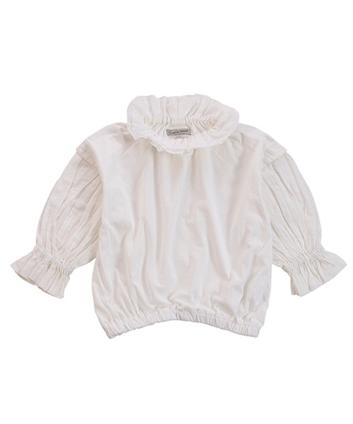 Ocean&Ground（オーシャン&グラウンド）の「フリルカラーバルーンTシャツ（80～140cm）（Tシャツ/カットソー・キッズ・ホワイト/パープル/イエロー/チャコール・90/100/110/120/80/130/95/140）」の8枚目の写真