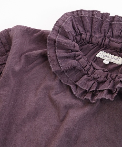 Ocean&Ground（オーシャン&グラウンド）の「フリルカラーバルーンTシャツ（80～140cm）（Tシャツ/カットソー・キッズ・ホワイト/パープル/イエロー/チャコール・90/100/110/120/80/130/95/140）」の11枚目の写真