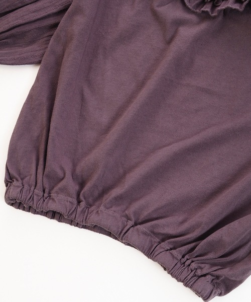 Ocean&Ground（オーシャン&グラウンド）の「フリルカラーバルーンTシャツ（80～140cm）（Tシャツ/カットソー・キッズ・ホワイト/パープル/イエロー/チャコール・90/100/110/120/80/130/95/140）」の14枚目の写真