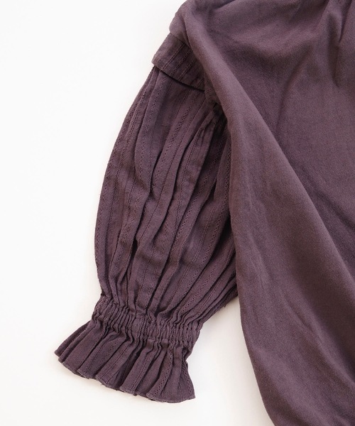 Ocean&Ground（オーシャン&グラウンド）の「フリルカラーバルーンTシャツ（80～140cm）（Tシャツ/カットソー・キッズ・ホワイト/パープル/イエロー/チャコール・90/100/110/120/80/130/95/140）」の17枚目の写真