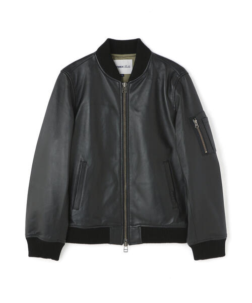 AVIREX（アヴィレックス）の「【Women's/ウィメンズ】 LEATHER MA-1/ レザーMA-1 / アヴィレックス / AVIREX（MA-1・レディース・ブラック/ベージュ・M/L/S）」の15枚目の写真