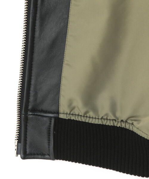 AVIREX（アヴィレックス）の「【Women's/ウィメンズ】 LEATHER MA-1/ レザーMA-1 / アヴィレックス / AVIREX（MA-1・レディース・ブラック/ベージュ・M/L/S）」の18枚目の写真