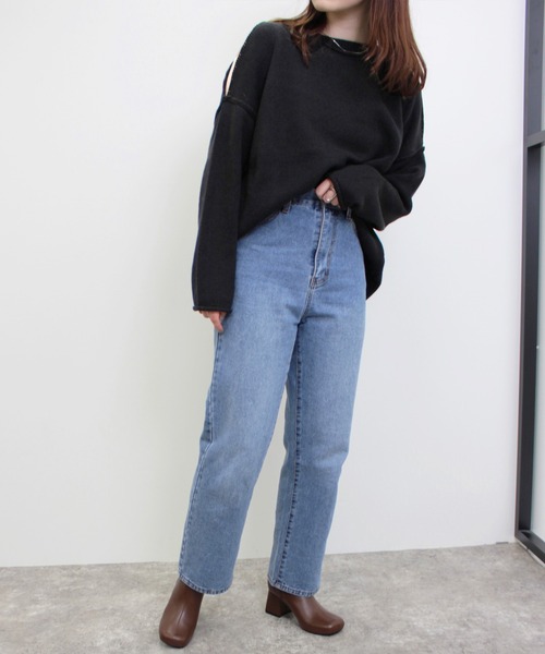 MLI'A（エムリア）の「肩スリットニット（ニット/セーター・レディース・ブラック/オレンジ/ブルー/ナチュラル・M）」の13枚目の写真