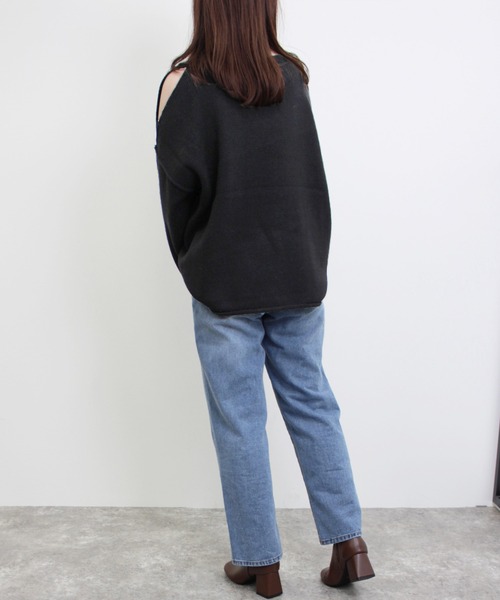 MLI'A（エムリア）の「肩スリットニット（ニット/セーター・レディース・ブラック/オレンジ/ブルー/ナチュラル・M）」の20枚目の写真