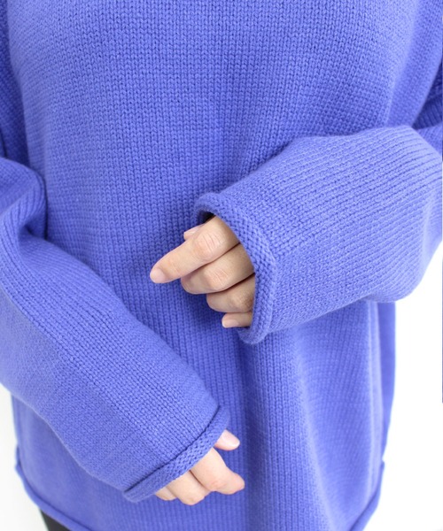 MLI'A（エムリア）の「肩スリットニット（ニット/セーター・レディース・ブラック/オレンジ/ブルー/ナチュラル・M）」の7枚目の写真