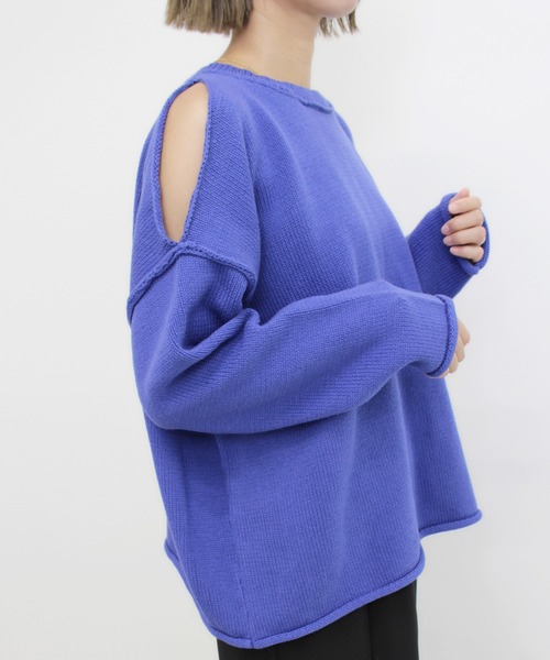 MLI'A（エムリア）の「肩スリットニット（ニット/セーター・レディース・ブラック/オレンジ/ブルー/ナチュラル・M）」の22枚目の写真