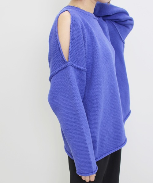 MLI'A（エムリア）の「肩スリットニット（ニット/セーター・レディース・ブラック/オレンジ/ブルー/ナチュラル・M）」の18枚目の写真