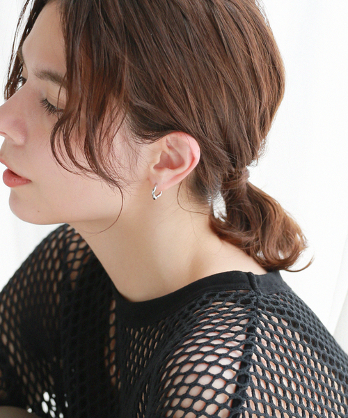 MARIA BLACK/マリアブラック】 Anil 8 Huggie Silver HP：ピアス