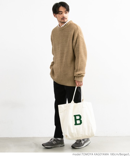 coca(coca)(コカ)の「メンズざっくりニット(ニット/セーター・レディース・ブラック/アイボリー/ブルー/ベージュ・M/L)」の13枚目の写真