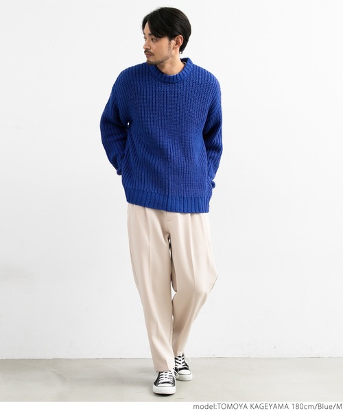 coca(coca)(コカ)の「メンズざっくりニット(ニット/セーター・レディース・ブラック/アイボリー/ブルー/ベージュ・M/L)」の15枚目の写真
