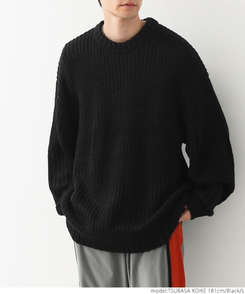 coca(coca)(コカ)の「メンズざっくりニット(ニット/セーター・レディース・ブラック/アイボリー/ブルー/ベージュ・M/L)」の10枚目の写真