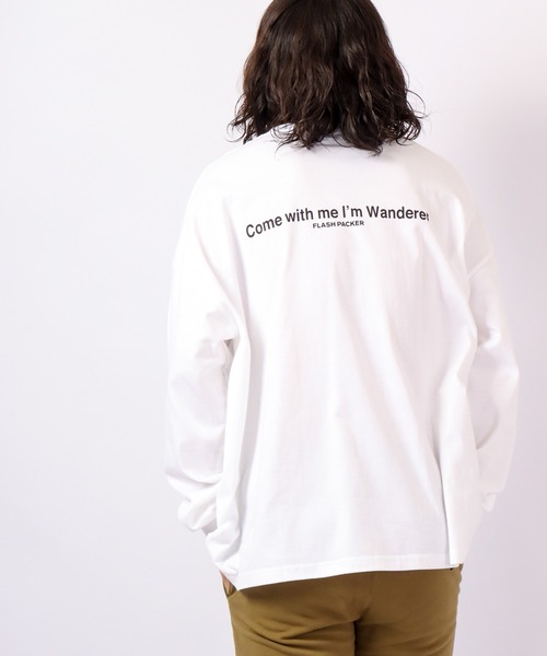 FLASH PACKER(フラッシュパッカー)の「FLASH PACKER ビッグシルエット 長袖Tシャツ(Tシャツ/カットソー・メンズ・ブラック/ホワイト・XL/M/L)」の8枚目の写真