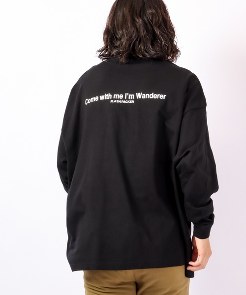 FLASH PACKER(フラッシュパッカー)の「FLASH PACKER ビッグシルエット 長袖Tシャツ(Tシャツ/カットソー・メンズ・ブラック/ホワイト・XL/M/L)」の4枚目の写真