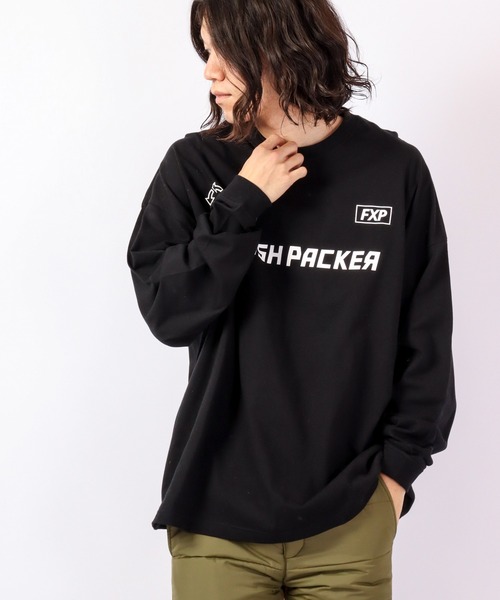 FLASH PACKER(フラッシュパッカー)の「FLASH PACKER ビッグシルエット 長袖Tシャツ(Tシャツ/カットソー・メンズ・ブラック/ホワイト・XL/M/L)」の6枚目の写真