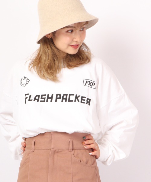 FLASH PACKER(フラッシュパッカー)の「FLASH PACKER ビッグシルエット 長袖Tシャツ(Tシャツ/カットソー・メンズ・ブラック/ホワイト・XL/M/L)」の20枚目の写真