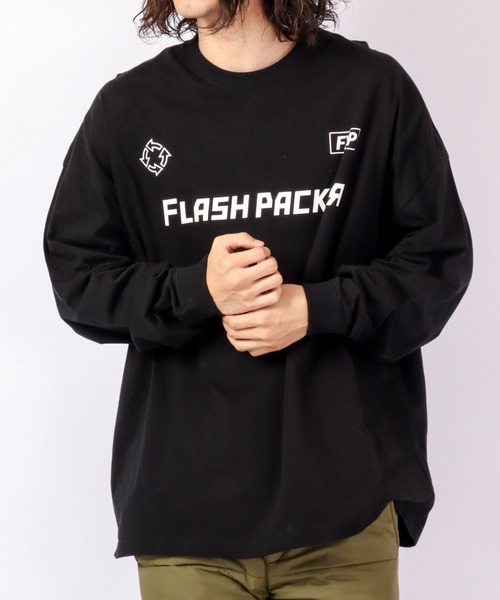 FLASH PACKER(フラッシュパッカー)の「FLASH PACKER ビッグシルエット 長袖Tシャツ(Tシャツ/カットソー・メンズ・ブラック/ホワイト・XL/M/L)」の12枚目の写真