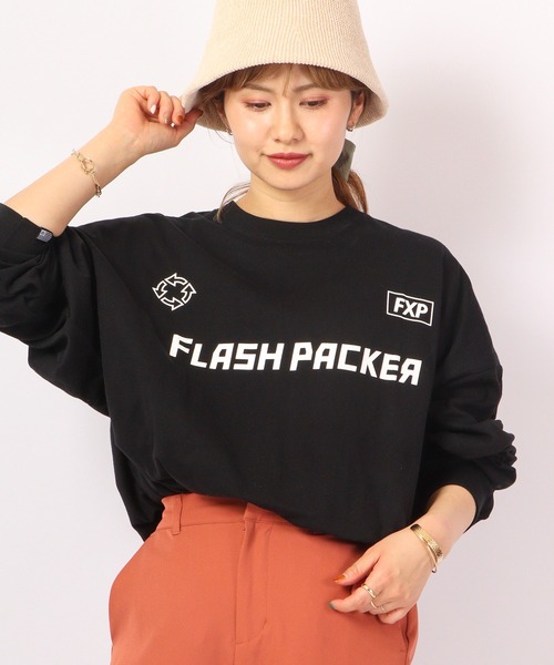 FLASH PACKER(フラッシュパッカー)の「FLASH PACKER ビッグシルエット 長袖Tシャツ(Tシャツ/カットソー・メンズ・ブラック/ホワイト・XL/M/L)」の16枚目の写真