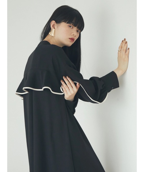 armonia(アルモニーア)の「armonia.袖ラインフリルワンピース(ワンピース・レディース・ブラック/グリーン・FREE)」の5枚目の写真