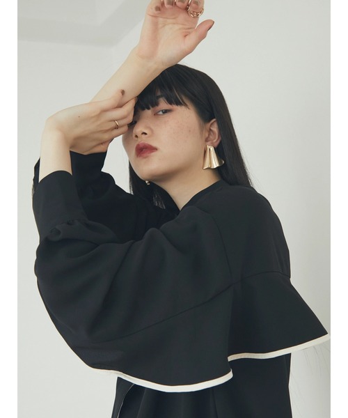 armonia(アルモニーア)の「armonia.袖ラインフリルワンピース(ワンピース・レディース・ブラック/グリーン・FREE)」の7枚目の写真