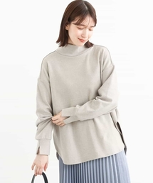 MK MICHEL KLEIN | スタンドネックフリースカットソー/洗える(Tシャツ/カットソー)