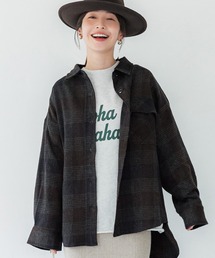 coca（coca） | 起毛チェック柄ビッグシャツジャケット(その他アウター)