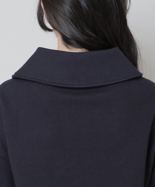 MAGPIEROBIN(マグパイロビン)の「MAGPIE ROBIN/アーチハイネックハーフジッププルオーバー(ウラケ) 2174578(スウェット・レディース・ネイビー/セージグリーン/アイボリー・FREE)」の19枚目の写真