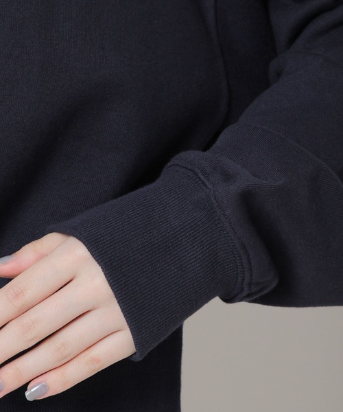 MAGPIEROBIN(マグパイロビン)の「MAGPIE ROBIN/アーチハイネックハーフジッププルオーバー(ウラケ) 2174578(スウェット・レディース・ネイビー/セージグリーン/アイボリー・FREE)」の21枚目の写真