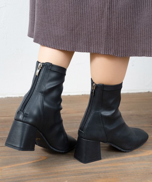 sesenta（セセンタ）の「【sesenta】スクエアトゥストレッチショートブーツ（ブーツ・レディース・ブラック/ホワイト/ライトブラウン・M/L/S/LL）」の10枚目の写真