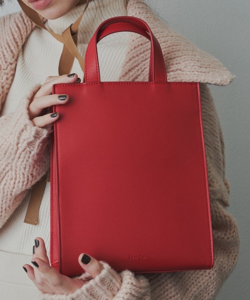 Libra Cue(リブラ キュー)の「スクエアミニトートバック(トートバッグ・レディース・レッド/ブラック・FREE)」の15枚目の写真