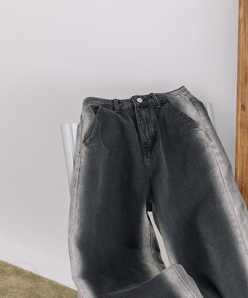 Flugge（フラッジー）の「side bleach black denim/サイドブリーチ