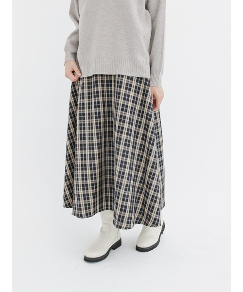 Lugnoncure（ルノンキュール）の「【BRING Material】フレアスカート（スカート・レディース・ブラック/ネイビー/ブラウン・ﾌﾘ-）」の3枚目の写真