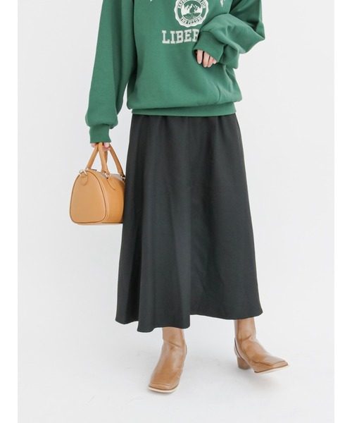 Lugnoncure（ルノンキュール）の「【BRING Material】フレアスカート（スカート・レディース・ブラック/ネイビー/ブラウン・ﾌﾘ-）」の2枚目の写真