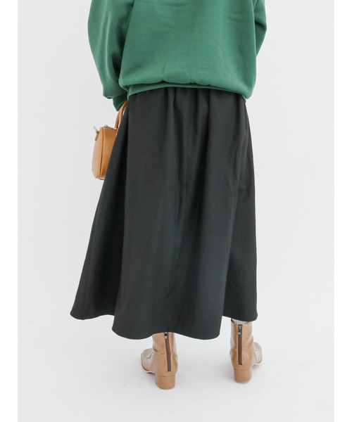 Lugnoncure（ルノンキュール）の「【BRING Material】フレアスカート（スカート・レディース・ブラック/ネイビー/ブラウン・ﾌﾘ-）」の9枚目の写真