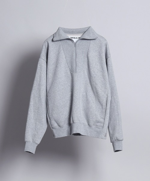 AIMNAIM(エイムネイム)の「VENT HIGH-NECK SWEAT ハーフジップ スウェット(スウェット・メンズ・ライトグレー/ブラック/グレー・MEDIUM/LARGE)」の4枚目の写真