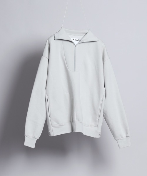 AIMNAIM(エイムネイム)の「VENT HIGH-NECK SWEAT ハーフジップ スウェット(スウェット・メンズ・ライトグレー/ブラック/グレー・MEDIUM/LARGE)」の20枚目の写真