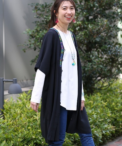 チチカカ（チチカカ）の「キカ刺繍チュニックワンピース（チュニック・レディース・ホワイト/ブラック/グリーン・FREE）」の12枚目の写真