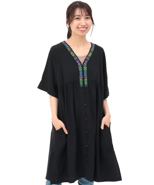 チチカカ（チチカカ）の「キカ刺繍チュニックワンピース（チュニック・レディース・ホワイト/ブラック/グリーン・FREE）」の15枚目の写真