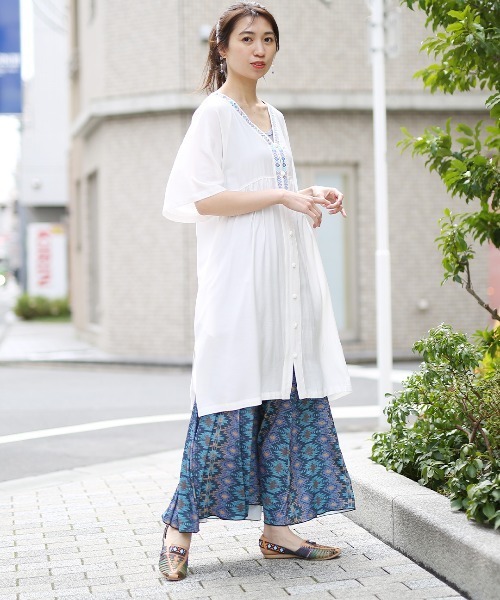 チチカカ（チチカカ）の「キカ刺繍チュニックワンピース（チュニック・レディース・ホワイト/ブラック/グリーン・FREE）」の4枚目の写真