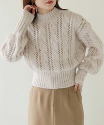 HER CLOSET | 【shemoshelly】WEB限定モヘアタッチケーブルメッシュニット(ニット/セーター)