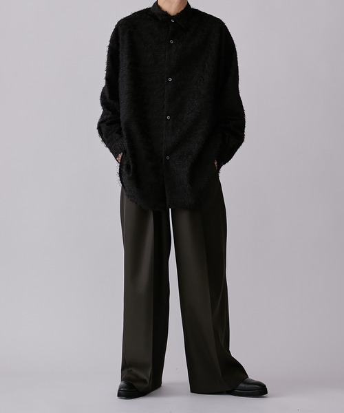 Lui's（ルイス）の「【2×2セットアップシリーズ】ベネシャンラウンジワイドストレートパンツ (セットアップ対応）（スラックス・メンズ・ダークグリーン/ブラック・S/M）」の19枚目の写真