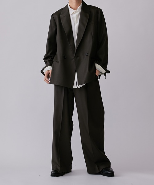 Lui's（ルイス）の「【2×2セットアップシリーズ】ベネシャンラウンジワイドストレートパンツ (セットアップ対応）（スラックス・メンズ・ダークグリーン/ブラック・S/M）」の17枚目の写真