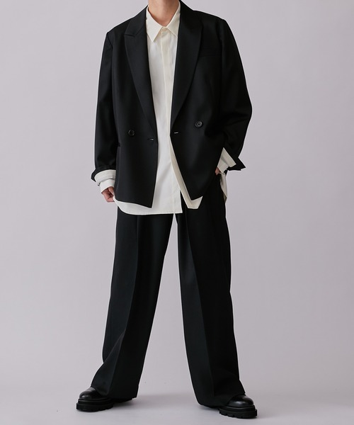 Lui's（ルイス）の「【2×2セットアップシリーズ】ベネシャンラウンジワイドストレートパンツ (セットアップ対応）（スラックス・メンズ・ダークグリーン/ブラック・S/M）」の7枚目の写真