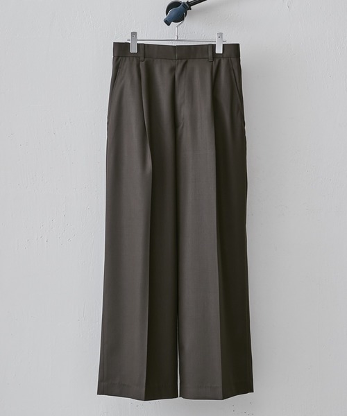 Lui's（ルイス）の「【2×2セットアップシリーズ】ベネシャンラウンジワイドストレートパンツ (セットアップ対応）（スラックス・メンズ・ダークグリーン/ブラック・S/M）」の11枚目の写真