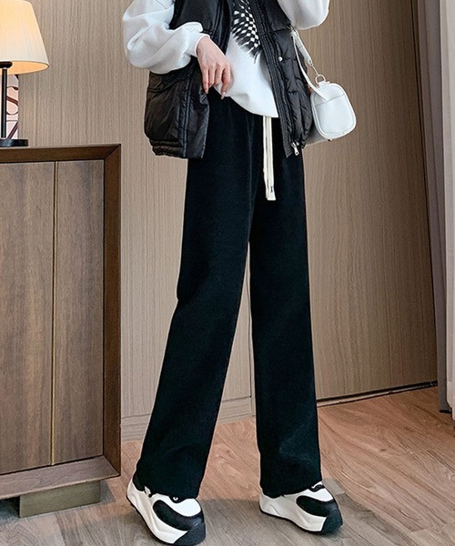 SAISON DE PAPILLON（セゾンドパピヨン）の「【お気に入り1万以上、高評価】ぬくぬく暖か！美シルエット裏起毛コーデユロイワイドパンツ オフィスカジュアル 着心地がいい（その他パンツ・レディース・ブラック/アイボリー/モカ/チャコール/ベージュ・M/L/XL）」の21枚目の写真