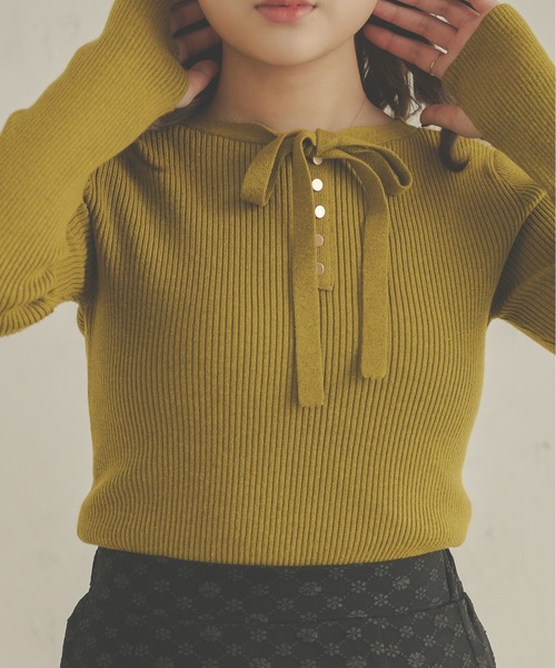 Ambre Neige(アンブルネージュ)の「【前後2WAY】指穴開きリボンリブニット/WEB/EC限定商品(ニット/セーター・レディース・アイボリー/ベージュ/ライトグリーン/ダークブラウン・FREE)」の21枚目の写真