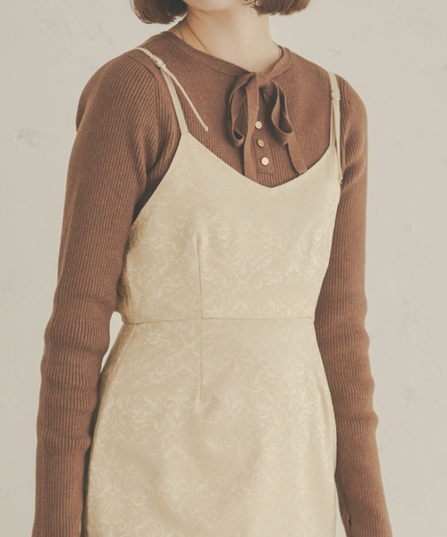 Ambre Neige(アンブルネージュ)の「【前後2WAY】指穴開きリボンリブニット/WEB/EC限定商品(ニット/セーター・レディース・アイボリー/ベージュ/ライトグリーン/ダークブラウン・FREE)」の14枚目の写真