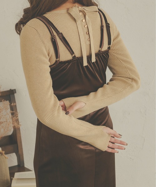 Ambre Neige(アンブルネージュ)の「【前後2WAY】指穴開きリボンリブニット/WEB/EC限定商品(ニット/セーター・レディース・アイボリー/ベージュ/ライトグリーン/ダークブラウン・FREE)」の20枚目の写真