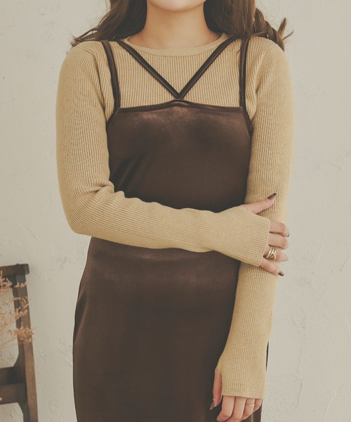 Ambre Neige(アンブルネージュ)の「【前後2WAY】指穴開きリボンリブニット/WEB/EC限定商品(ニット/セーター・レディース・アイボリー/ベージュ/ライトグリーン/ダークブラウン・FREE)」の19枚目の写真