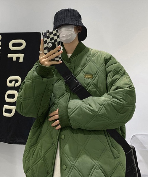 NOWLE（ノウル）の「【NOWLE】ワンポイント ノーカラー キルティングブルゾン/中綿ブルゾン（ブルゾン・メンズ・カーキ/ブラック/ベージュ・MEDIUM/LARGE/X-LARGE）」の10枚目の写真